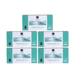 5x Abena Nitril-Handschoenen Classic Poedervrij Maat S Zwart 100st